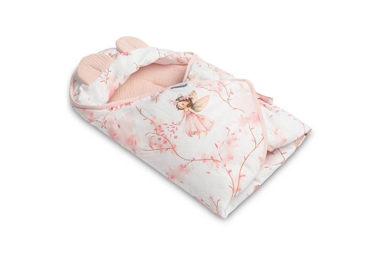 Sensillo, Wróżki, otulacz muślinowy do fotelika, różowy