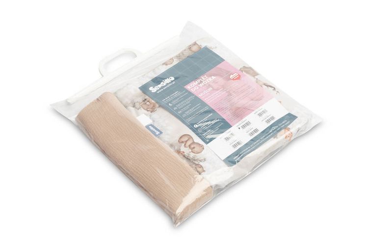 Sensillo, Zagajnik, komplet muślinowy do wózka, brązowy