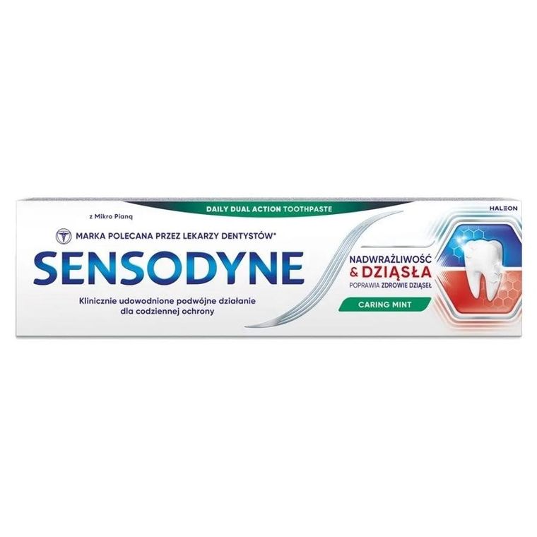 Sensodyne, Nadwrażliwość & Dziąsła Caring Mint, pasta do zębów z fluorkiem, 75 ml