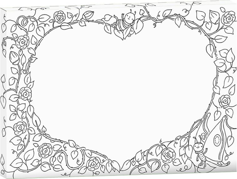 Serce. Kolorowanka ramka do zawieszenia