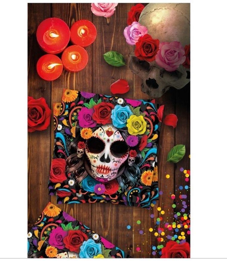 Serwetki, meksykańskie Halloween, 33-33 cm, 12 szt.