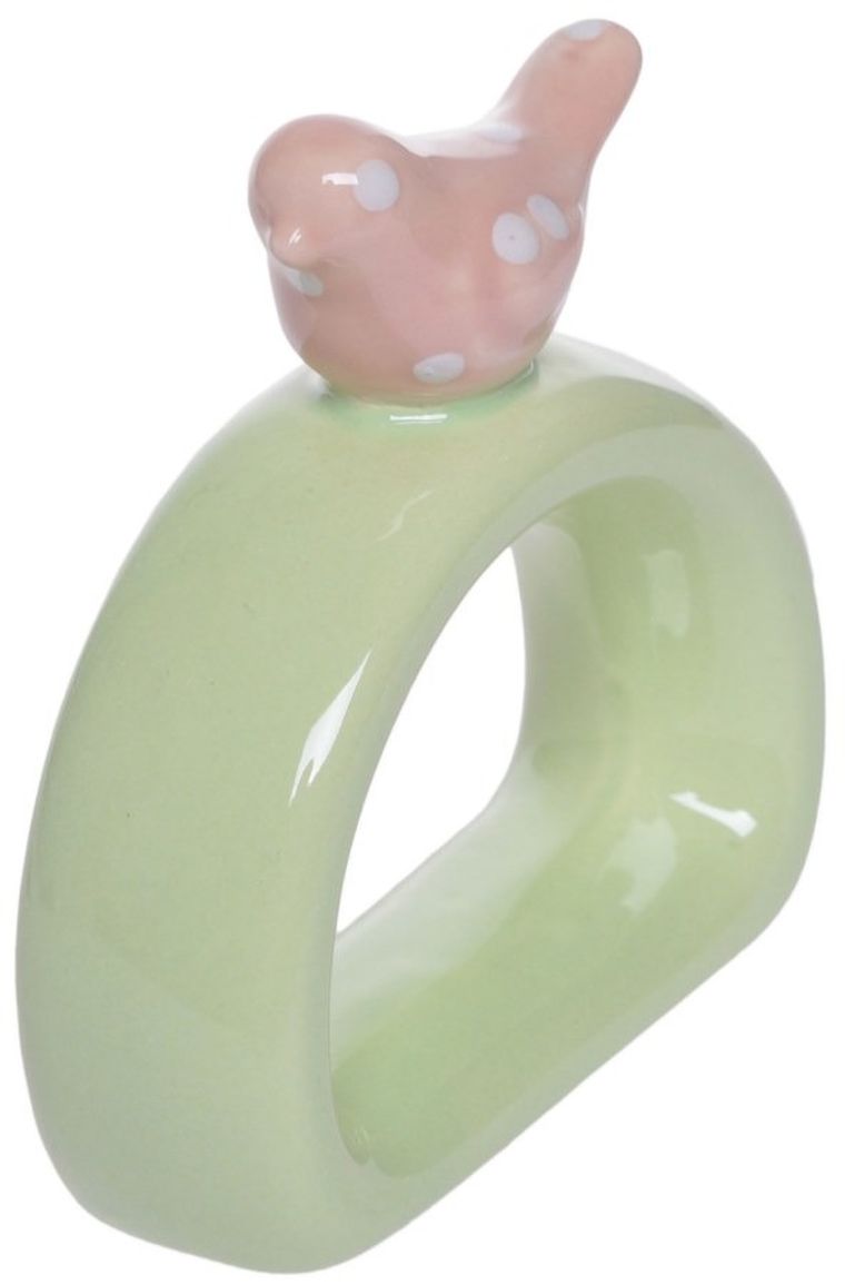 Serwetnik zielony z ptaszkiem, 8 cm