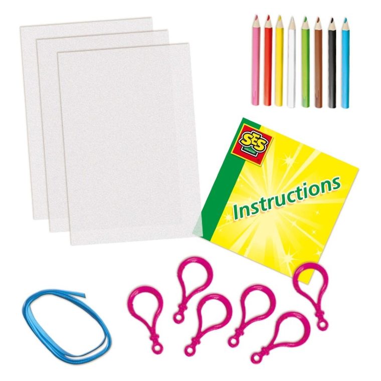 SES Creative, breloki z folii termokurczliwej, zestaw kreatywny