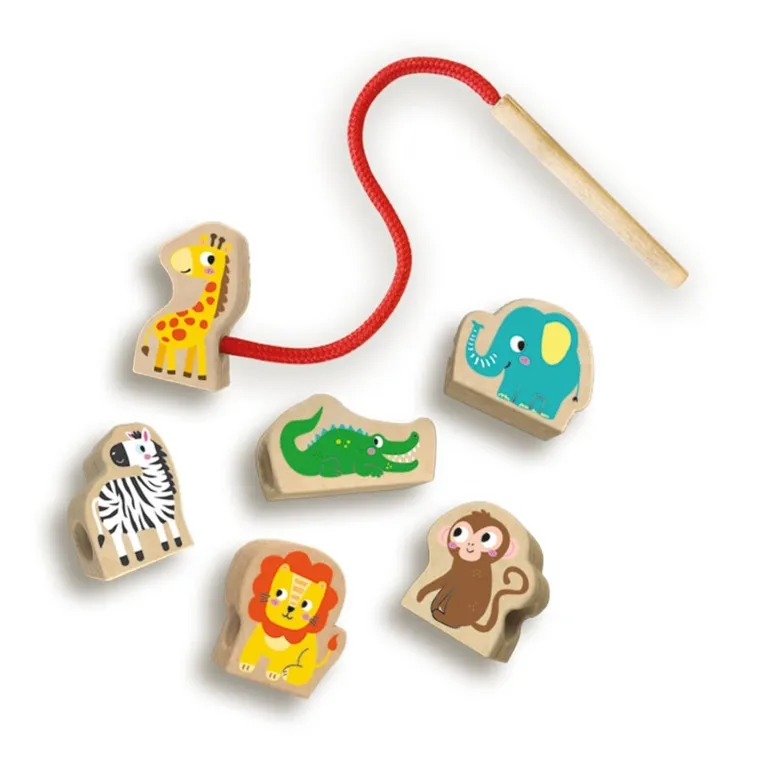 SES Creative, drewniana sznurowanka, zwierzęta