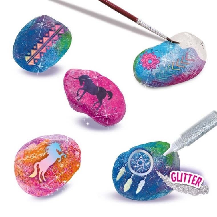 SES Creative, malowanie i ozdabianie kamieni, galaxy, zestaw kratywny