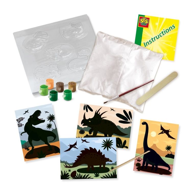 SES Creative, odlewy gipsowe, Dinozaury, 2w1