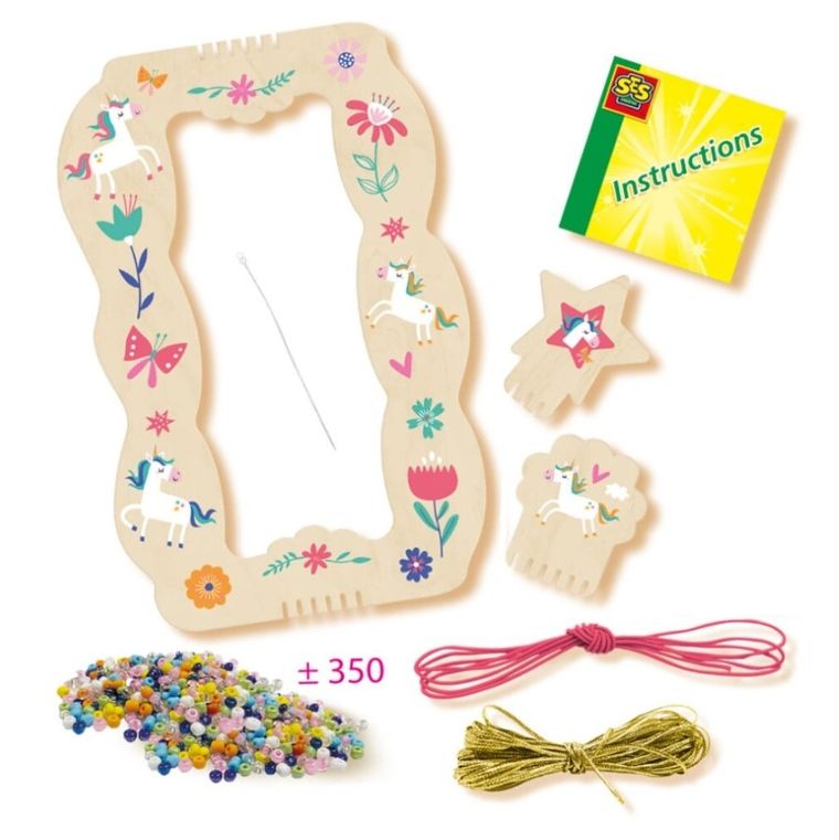 SES Creative, sznurkowe bransoletki z koralikami, zestaw kreatywny