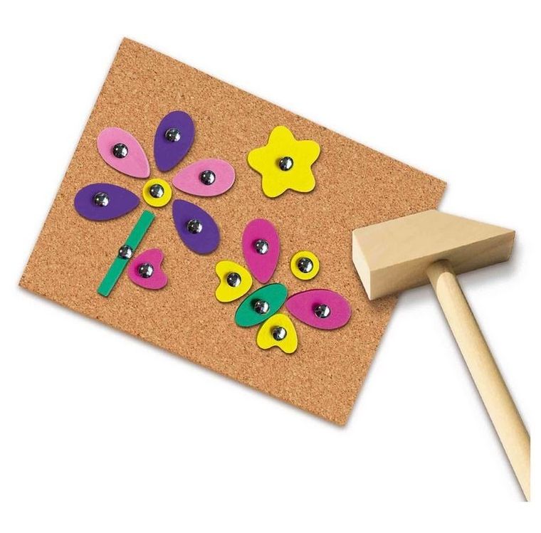 SES Creative, tablica korkowa z młotkiem, zestaw kreatywny