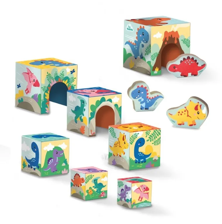 SES Creative, wieża z klocków z figurkami, Dinozaury