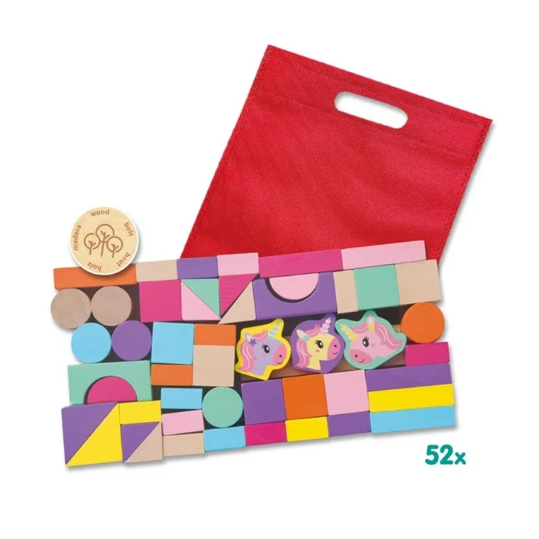Ses, Jednorożec, klocki drewniane, 52 elementy