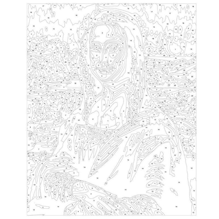 Seurat, malowanie po numerach, zestaw dla początkujących, znane obrazy, 50-40 cm