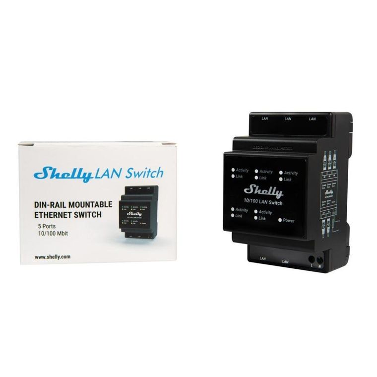 Shelly, LAN Switch, 5-portowy przełącznik sieciowy, LAN
