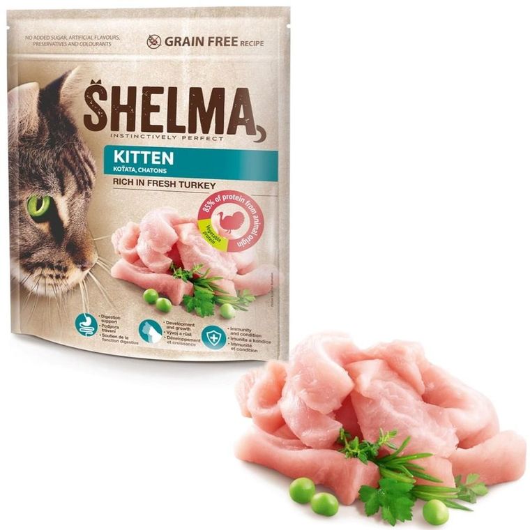 Shelma, Junior, indyk, mokra karma dla kotów, 750g