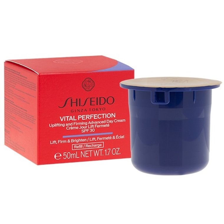 Shiseido, Vital Perfection Advanced Cream Day Cream SPF30, liftingująco - rozjaśniający krem na dzień do twarzy, refill, 50 ml