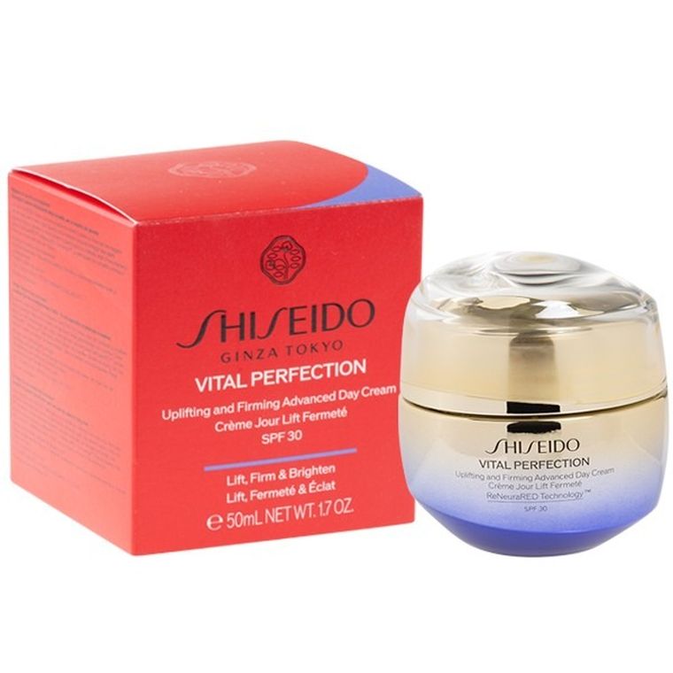 Shiseido, Vital Perfection Advanced Cream Day Cream SPF30, liftingująco - rozjaśniający krem na dzień do twarzy, 50 ml