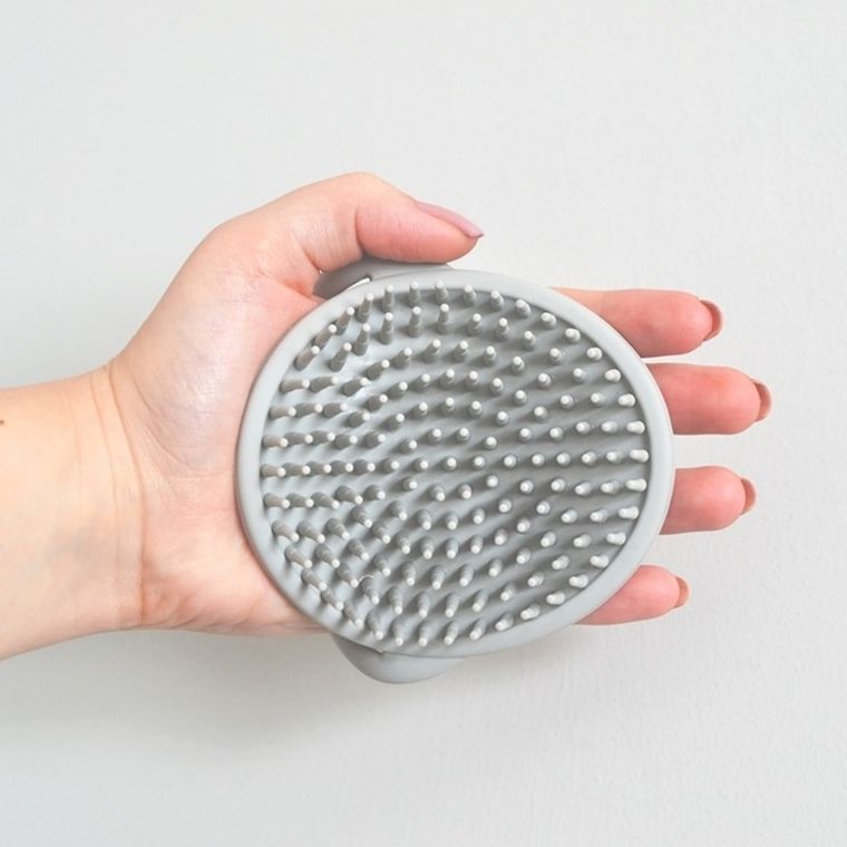 Shnuggle, szczotka silikonowa do włosów dla niemowląt, grey