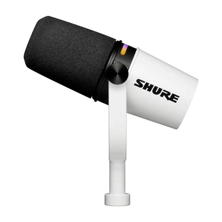 Shure, MV7+-W, mikrofon lektorski, wokalny ze złączem XLR/USB-C, biały