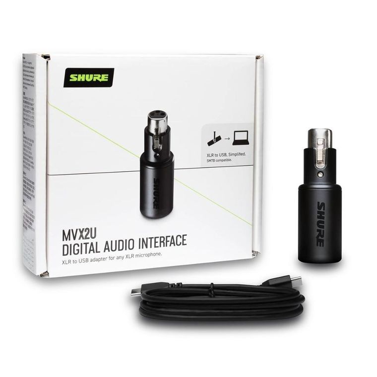 Shure, MVX2U, adapter sygnału, XLR-USB