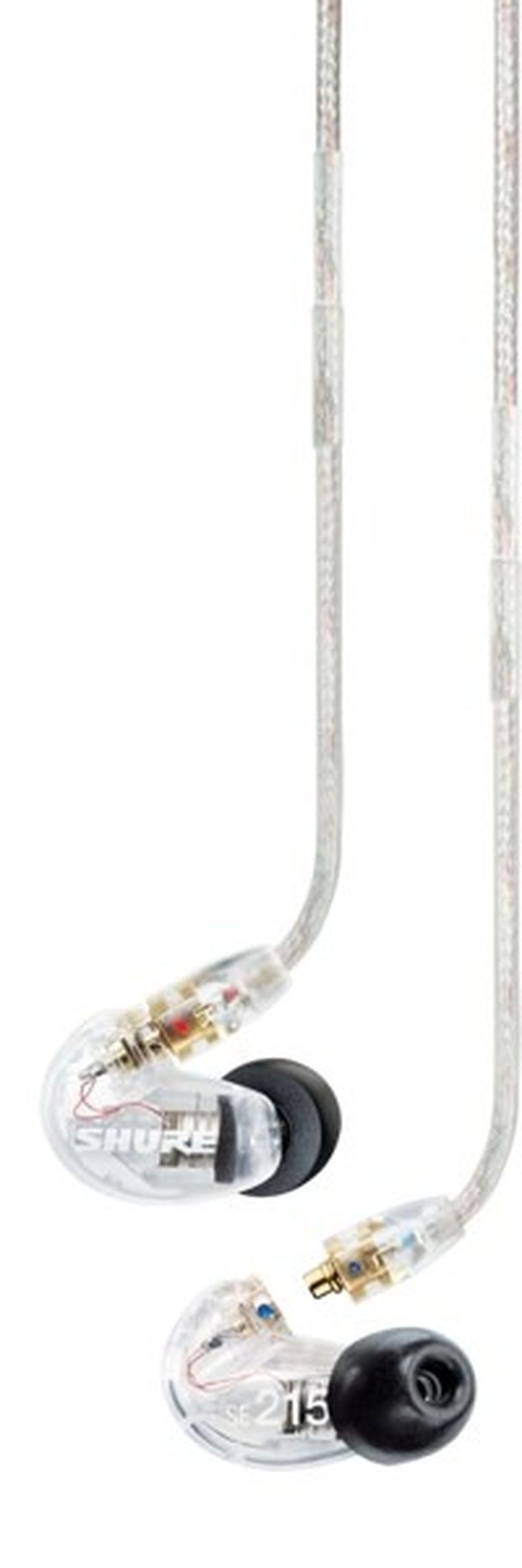 Shure, SE215-CL-EFS, słuchawki douszne, odłączany kabel, przezroczyste