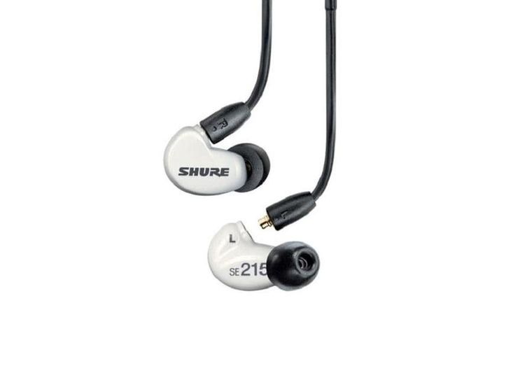 Shure, SE215DYWH+UNI-EFS, słuchawki douszne AONIC215 z pojedynczym przetwornikiem i kablem, 3.5 mm, białe