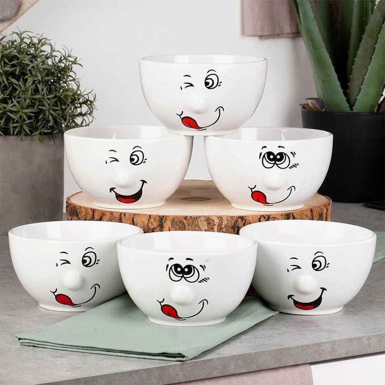 Siaki Collection, miseczki, ceramiczne, 13,5 cm, 550 ml, 6 szt.