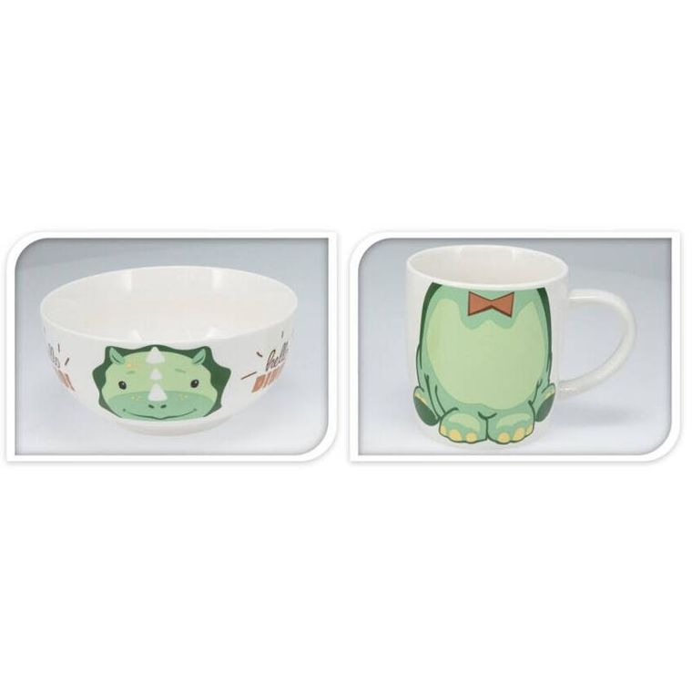 Siaki, miska i kubek z porcelany, 600 ml + 360 ml