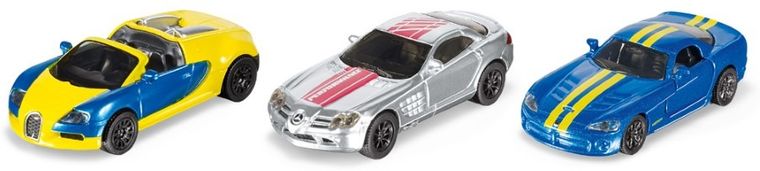 Siku, Auta sportowe, zestaw pojazdów, 6323