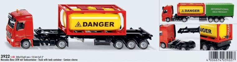 Siku, Ciężarówka z naczepą i kontenerami, model pojazdu, 1:50, 3921