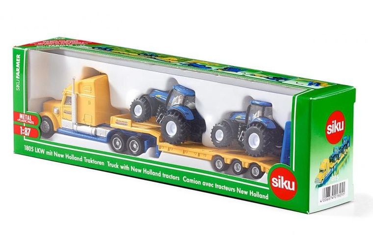 Siku, Ciężarówka z traktorami New Holland, zestaw pojazdów, 1805