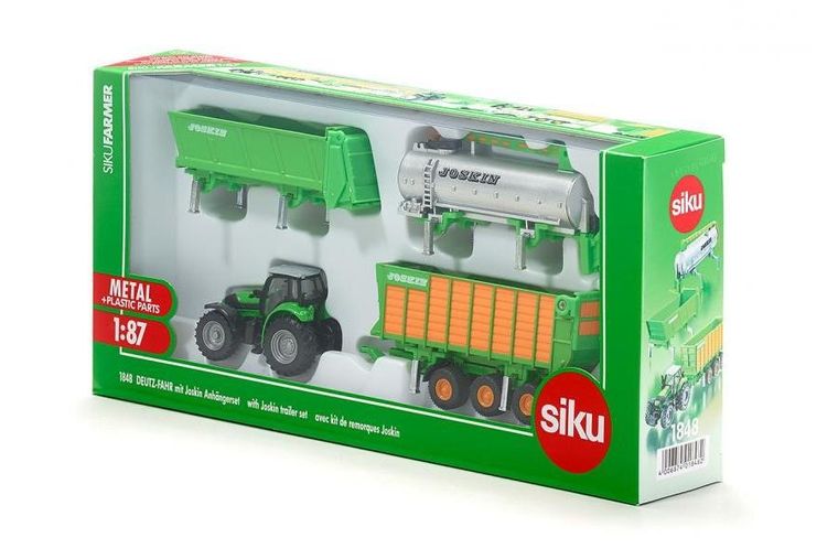 Siku, Traktor z naczepą, przyczepą i cysterną, zestaw pojazdów, 1848