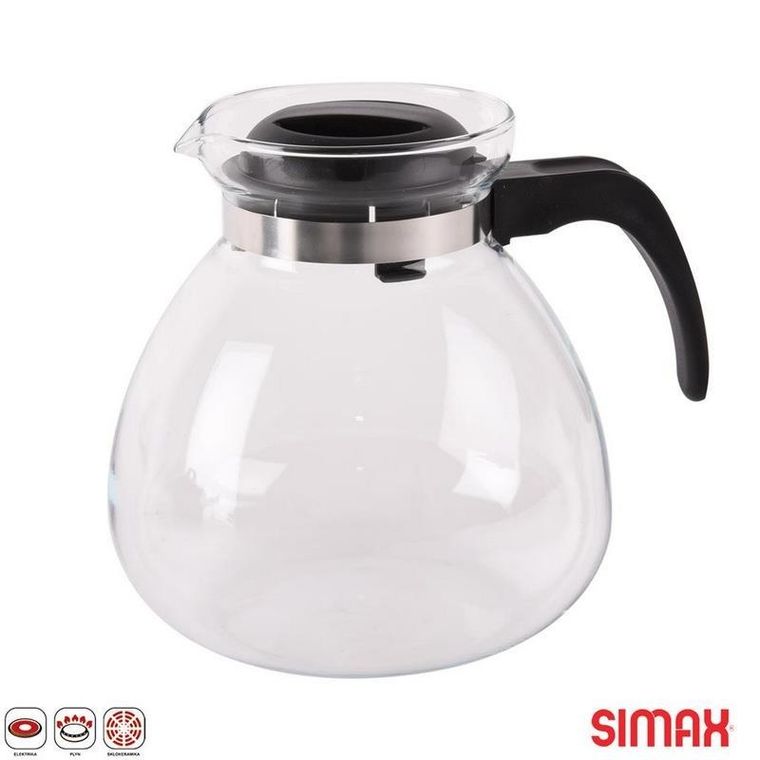 Simax, dzbanek szklany z pokrywką, żaroodporny 2, 3l, Simax