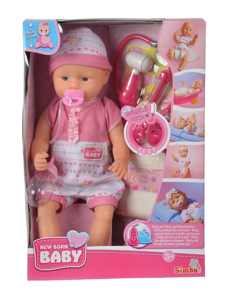 Simba, New Born Baby, Doktor, interaktywna lalka z akcesoriami