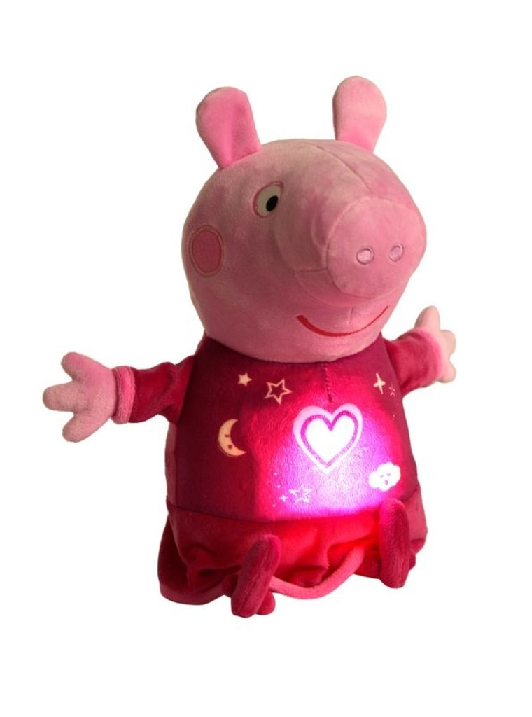 Simba, Świnka Peppa, maskotka z kołysanką i lampką, 25 cm