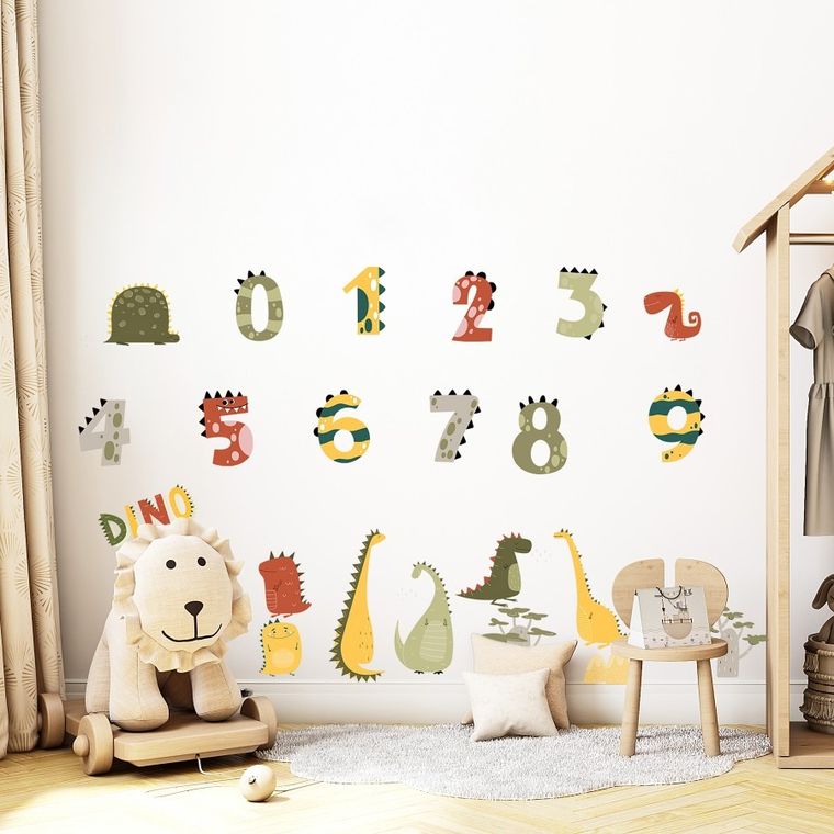 Sipo, naklejki na ścianę do pokoju dziecięcego, Alfabet dino