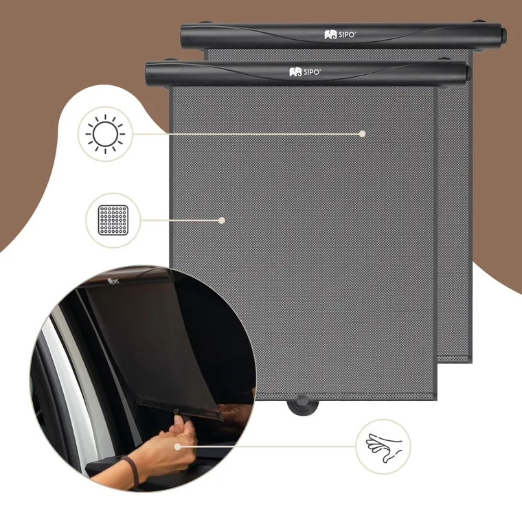 Sipo, zestaw rolet przeciwsłonecznych do samochodu, 2 szt.