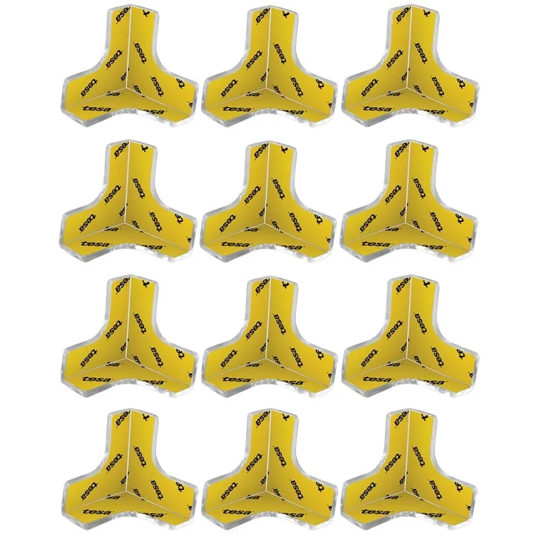 Sipo, zestaw silikonowych, transparentnych zabezpieczeń narożników mebli, kształt T, 12 szt.