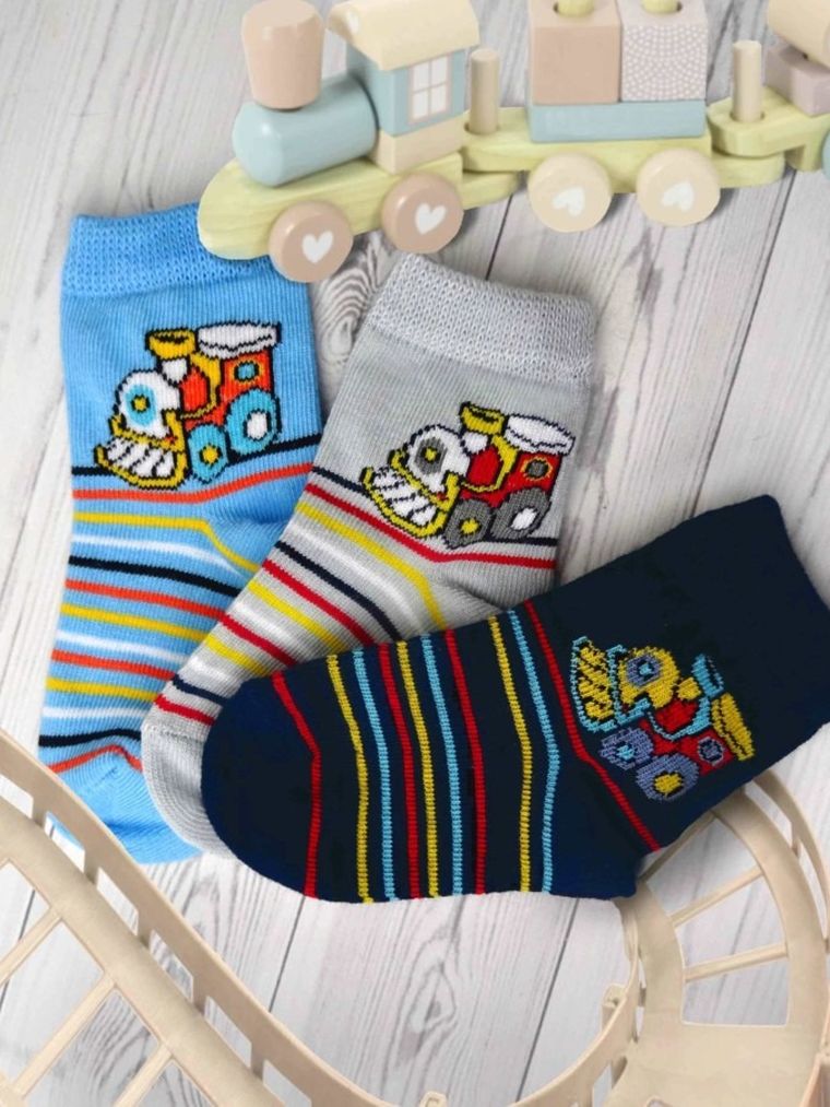 Skarpetki chłopięce, niebieskie, Milusie