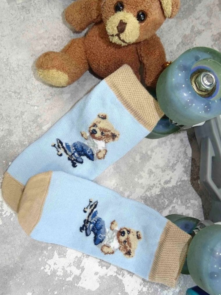 Skarpetki chłopięce, niebieskie, Milusie