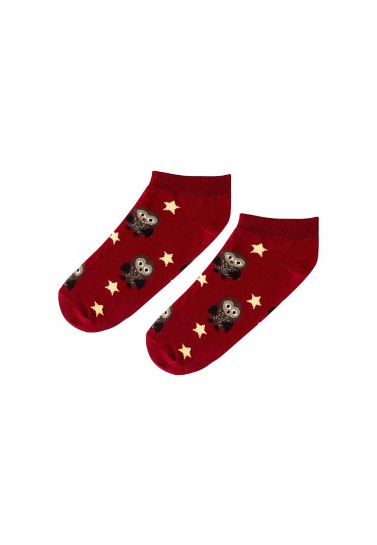 Skarpetki damskie, stopki, bordowe, Adrian