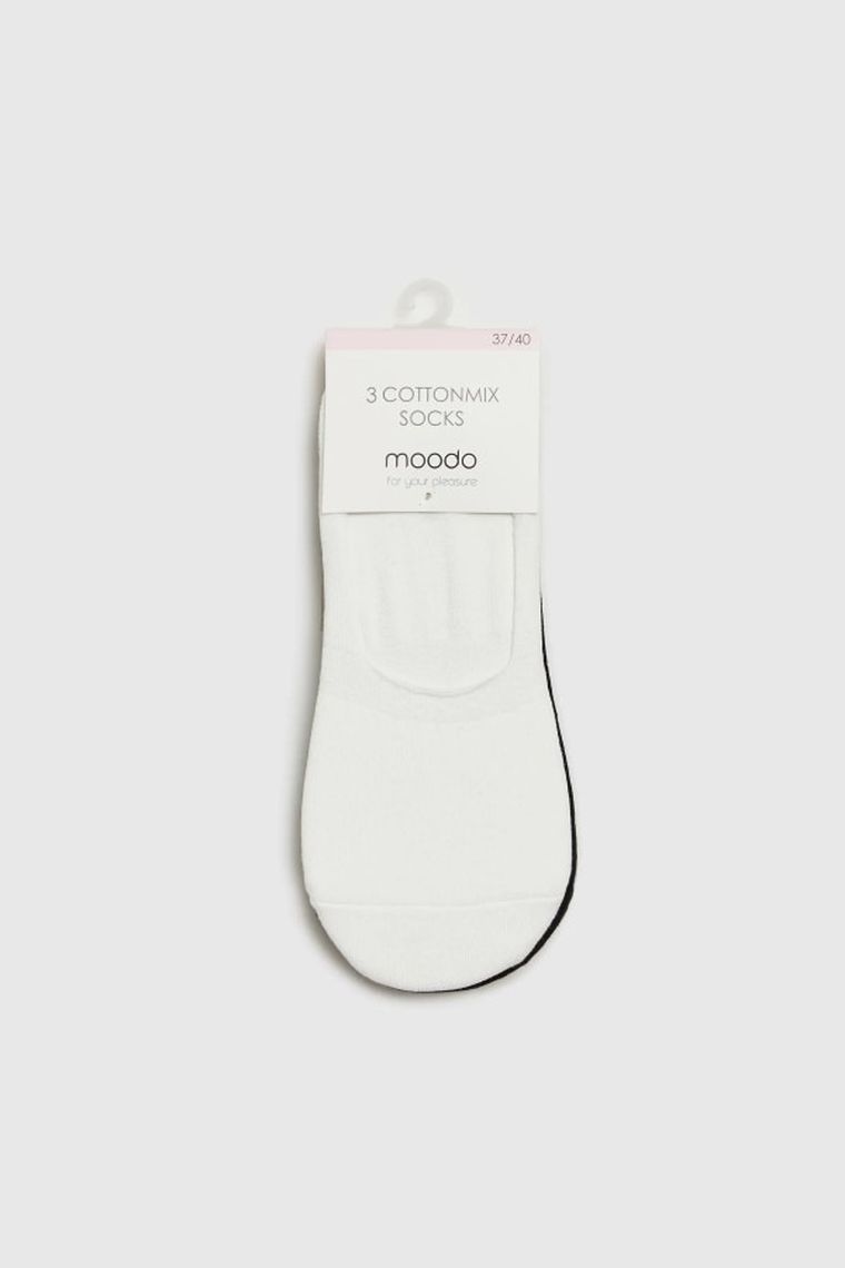 Skarpetki damskie, stopki, mix, zestaw, 3 szt., Moodo