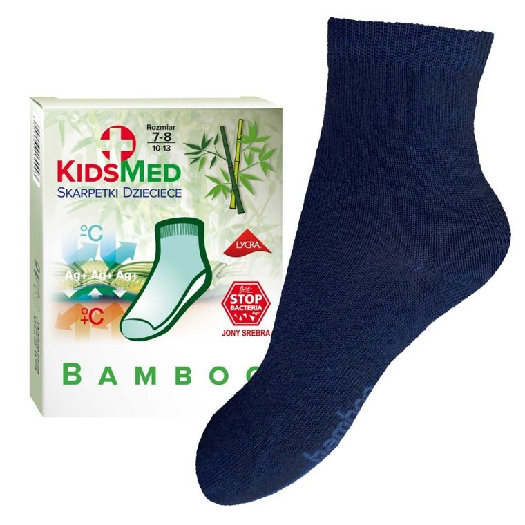 Skarpetki dziecięce bambusowe, granatowe, KidsMed