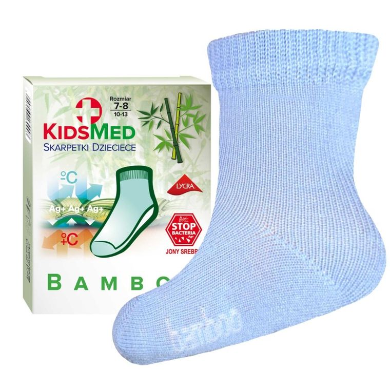 Skarpetki dziecięce bambusowe, niebieskie, KidsMed