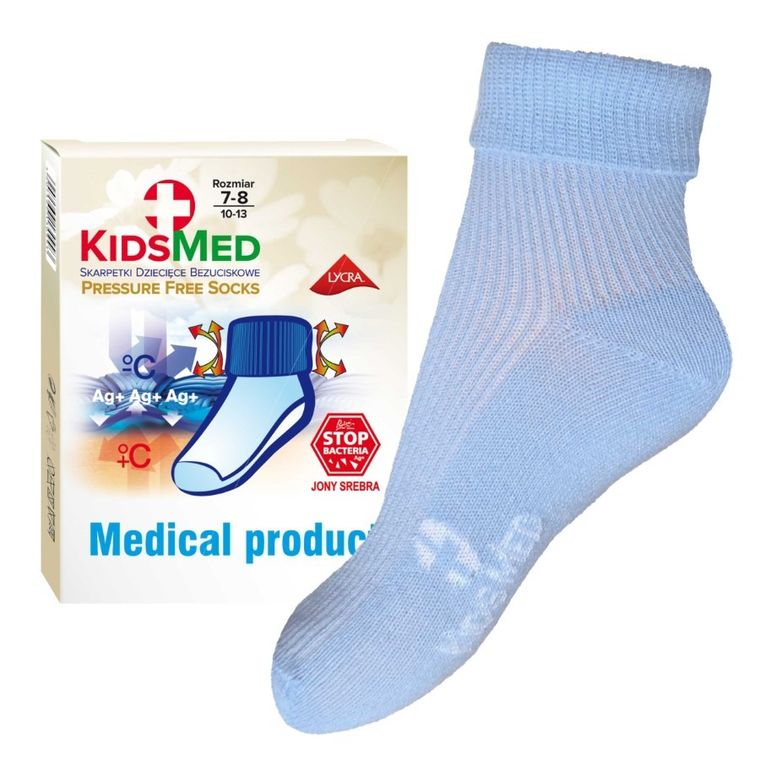 Skarpetki dziecięce bezuciskowe, niebieskie, KidsMed