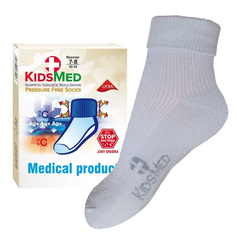 Skarpetki dziecięce bezuciskowe, szare, KidsMed