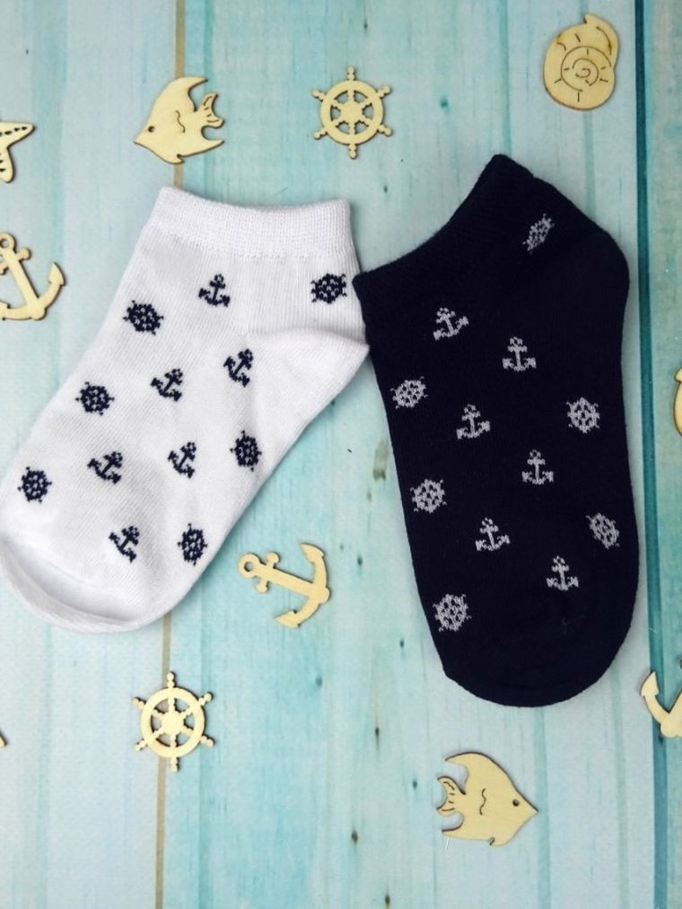 Skarpetki dziecięce, stopki, granatowe, Milusie
