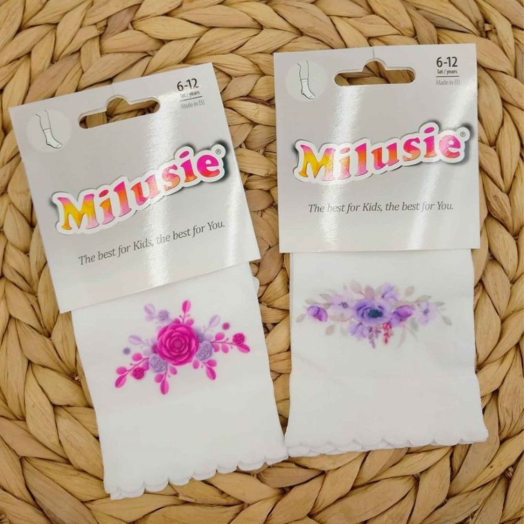 Skarpetki dziewczęce, białe, Milusie