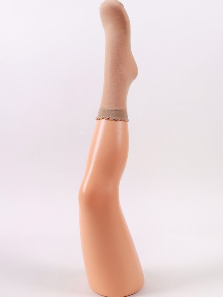 Skarpetki dziewczęce, cienkie, beżowe, zestaw, 2 szt.