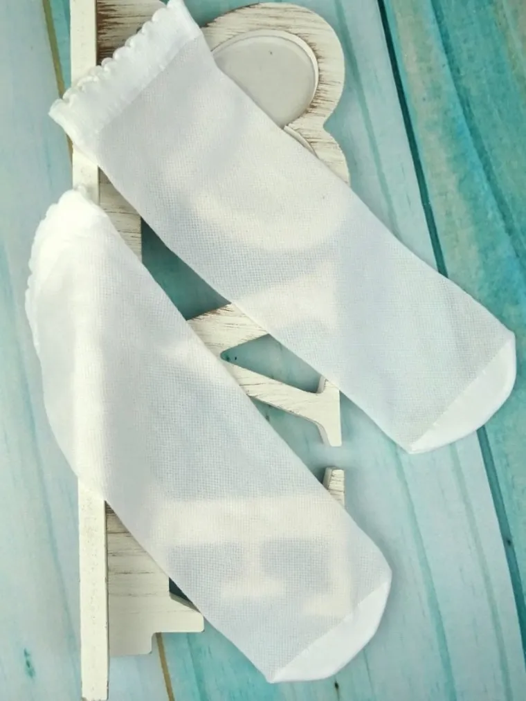 Skarpetki dziewczęce, cienkie, białe, zestaw, 2 szt., Milusie