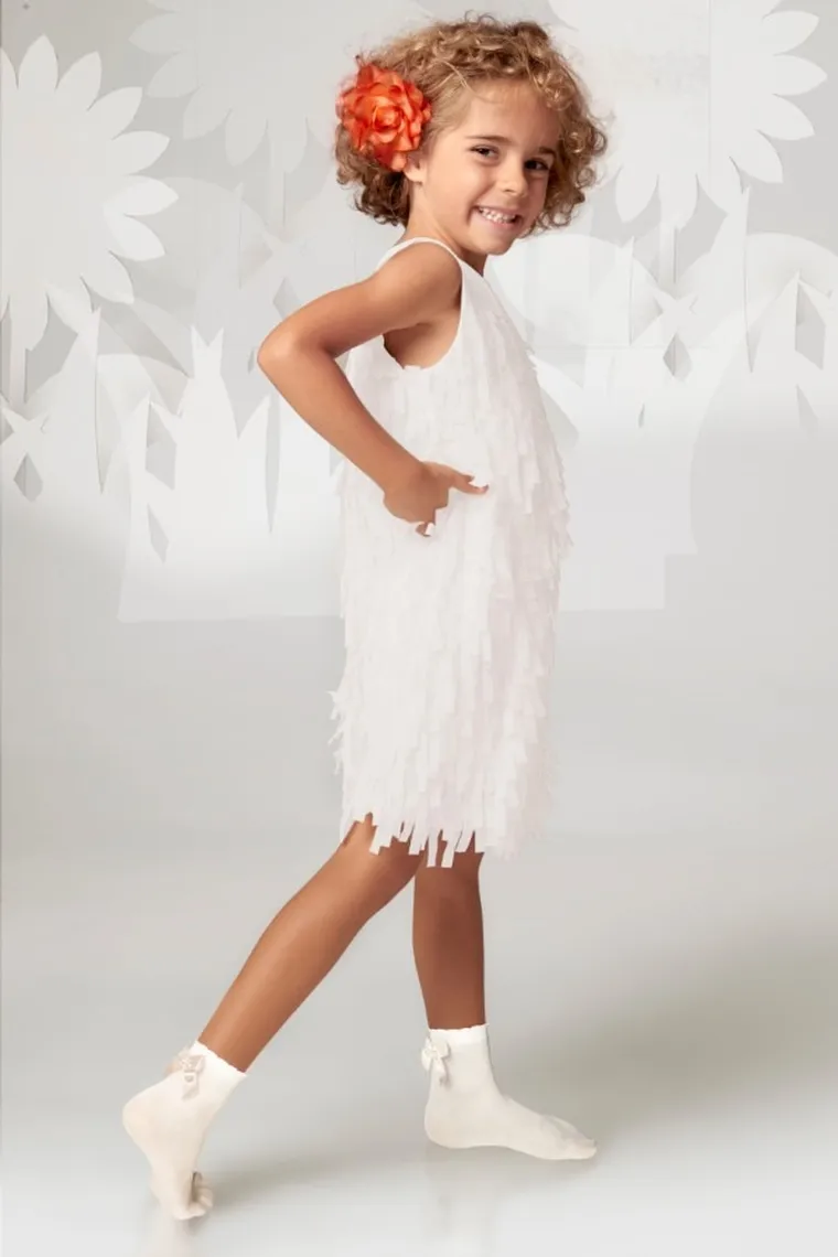 Skarpetki dziewczęce, cienkie, ecru, Milusie