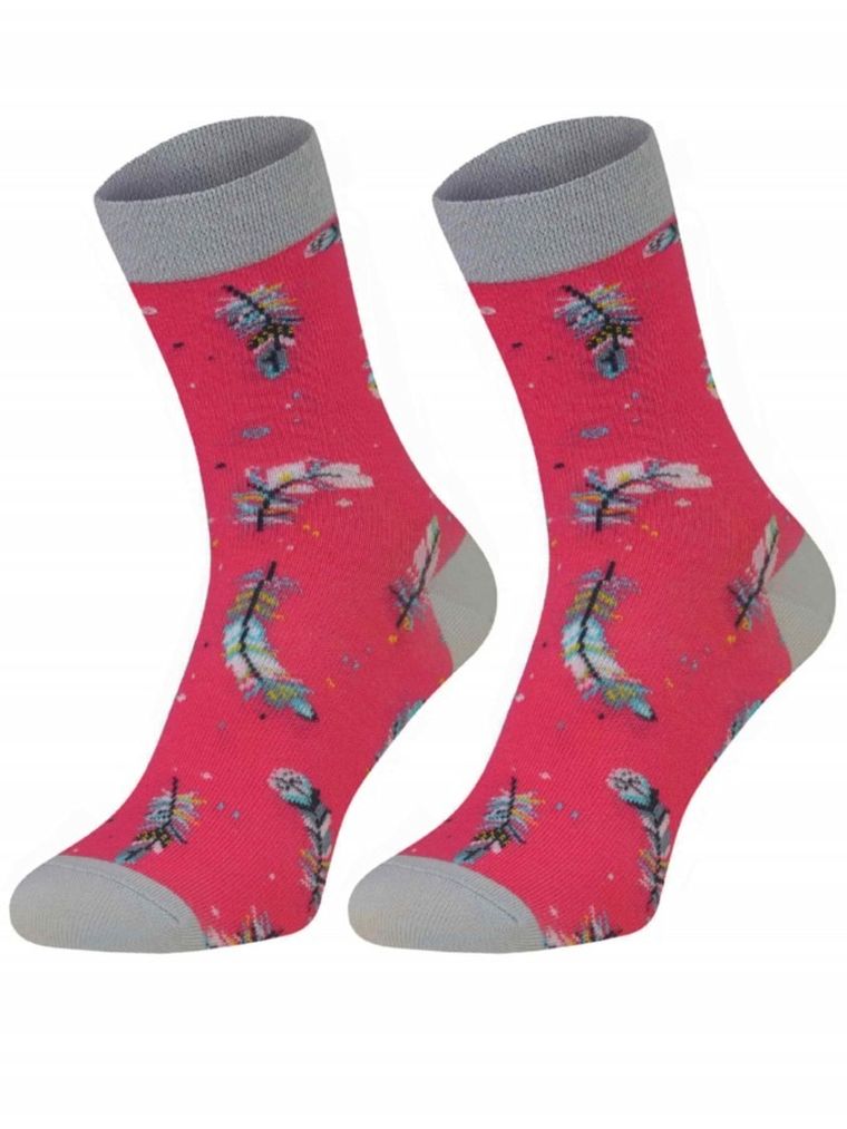 Skarpetki dziewczęce, różowo-szare, Milusie